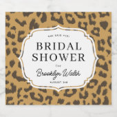 Natural Brown Animal Print Brautparty Schaumweinetikett (Einzelnes Label)