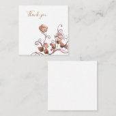 Natural Brown Gold Rose Danke Karte (Vorne/Hinten)