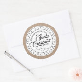 Natural Brown Paper Santa Certified Delivery Siege Runder Aufkleber (Umschlag)