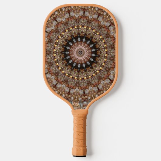 Natural Browns Mandala Muster Pickleball Paddle (Rückseite)