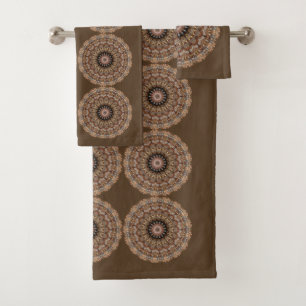 Natural Browns Mandala Pattern Badhandtuch Set