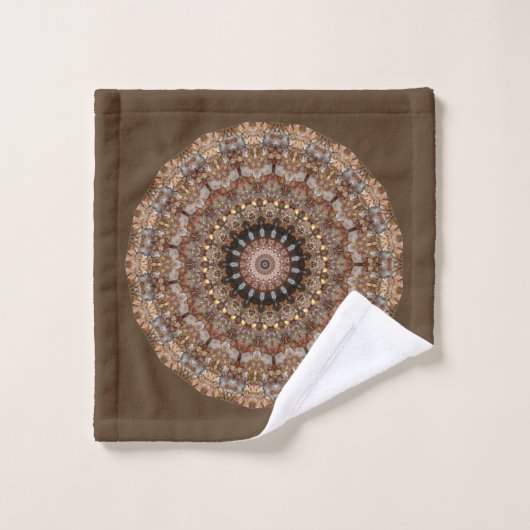 Natural Browns Mandala Pattern Badhandtuch Set (Waschlappen)
