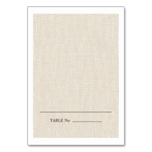 Natural Burlap Texture Wedding Platzkarten Tischnummer