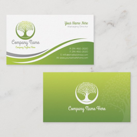 Natural Business Card (Green Card) Visitenkarte (Vorne/Hinten)