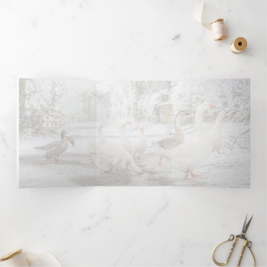 natural Christmas Dreifach Gefaltete Ankündigung (Innenseite)