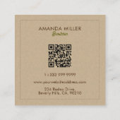 Natural Color Classic Line Texture Quadratische Visitenkarte (Rückseite)