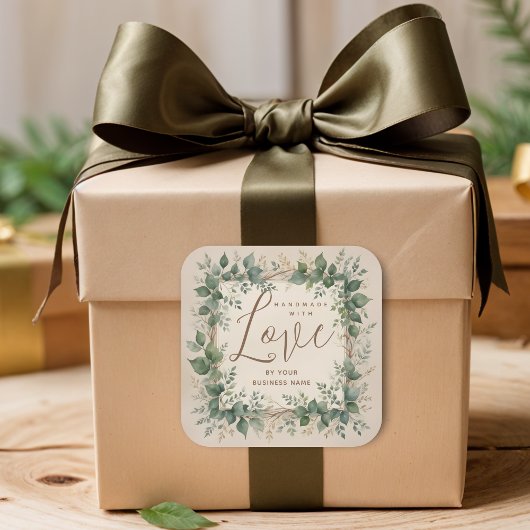 Natural Creative Branches & Leaves for Artisan Quadratischer Aufkleber