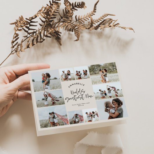 Natural Creme Multi Foto Mum typografie Karte