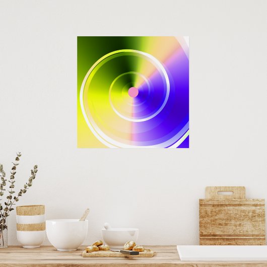 Natural Cycle Psychedelic Hypnotic Swirl Vortex Poster (Küche)