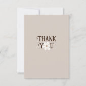 Natural Daisy Boho Vielen Dank Karte (Vorderseite)