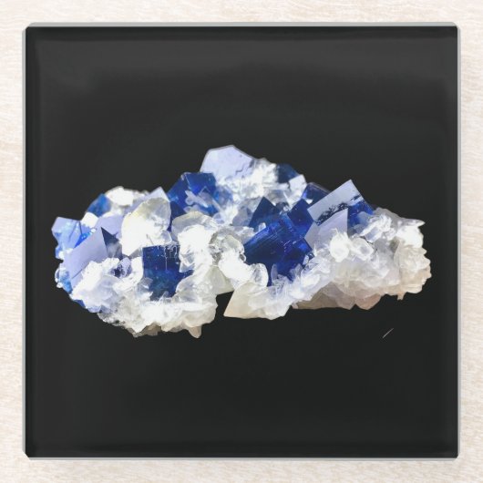 Natural Deep Blue Flourite Glass Untersetzer (Vorderseite)