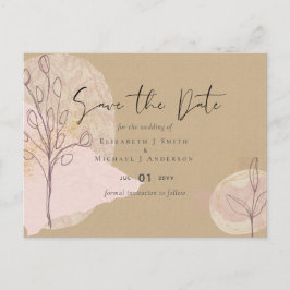 Natural Earth Rustic Woodland Herbstlaubs Hochzeit Postkarte