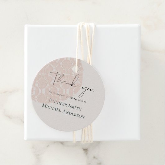 Natural Earth Sage Rosen Blush Pink Danke Geschenkanhänger (Beispiel)