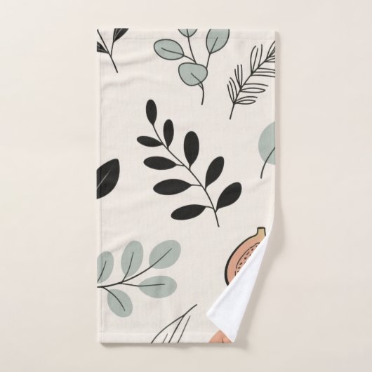 Natural Ease – Fine-Line Leaf Art Towel Badhandtuch Set (Handtuch)