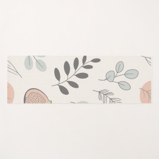 Natural Ease – Fine-Line Leaf Art Towel Yogamatte (Vorderseite (Horizontal))