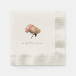 Natural Ecru | Chic Floral Rose Wedding  Serviette