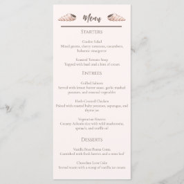 Natural Elegant Beach Seashell Flat Menu Card Menükarte