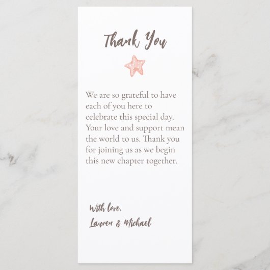 Natural Elegant Beach Seashell Flat Program Programm (Rückseite)