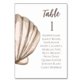 Natural Elegant Beach Seashell Table Card Tischnummer (Rückseite)