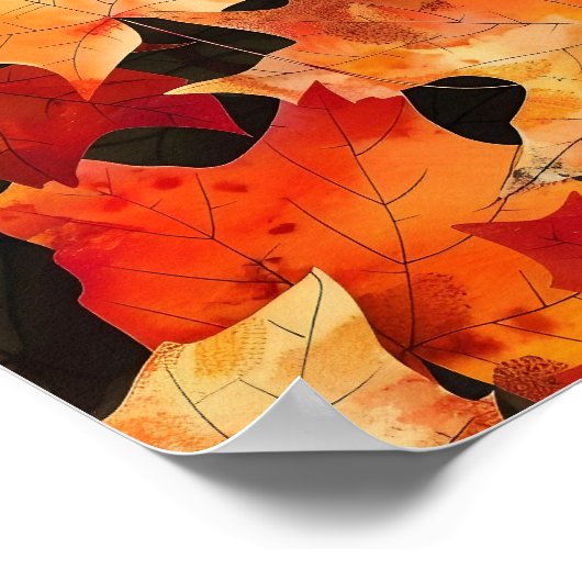 Natural Fall Leaf Muster Poster (Ecke)