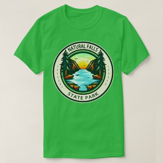 Natural Falls Staat Park Oklahoma Abzeichen T-Shirt (Design vorne)