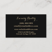 Natural Fee Real Anwesen Broker Business Card Visitenkarte (Rückseite)