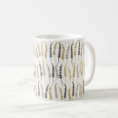 Natural Fern Print in Gold und Grau Coffee Tasse (VorderseiteRechts)