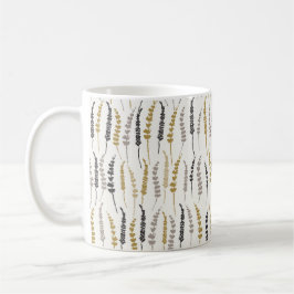 Natural Fern Print in Gold und Grau Coffee Tasse