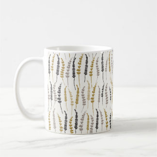 Natural Fern Print in Gold und Grau Coffee Tasse