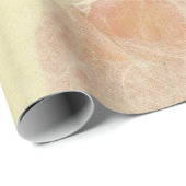 Natural Floral Kraft Earth Orange Petals Mulberry Geschenkpapier (Rolleneckpunkt)