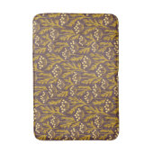 Natural Floral Pattern: Golden Accents  Dark Canva Badematte (Vorderseite Vertikal)