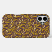 Natural Floral Pattern: Golden Accents  Dark Canva Case-Mate iPhone Hülle (Rückseite (Horizontal))