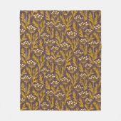 Natural Floral Pattern: Golden Accents Dark Canva Fleecedecke (Vorderseite)