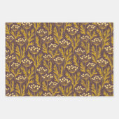 Natural Floral Pattern: Golden Accents  Dark Canva Geschenkpapier Set (Vorderseite 3)