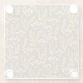 Natural Floral Pattern: Golden Accents  Dark Canva Glasuntersetzer (Rückseite)