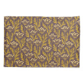 Natural Floral Pattern: Golden Accents Dark Canva Kissenbezug (Rückseite-Links)