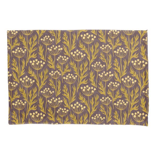 Natural Floral Pattern: Golden Accents Dark Canva Kissenbezug (Vorderseite-Links)