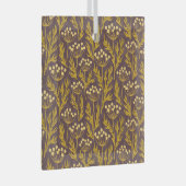 Natural Floral Pattern: Golden Accents  Dark Canva Ornament Aus Glas (Vorderseite Rechts)