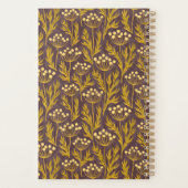 Natural Floral Pattern: Golden Accents  Dark Canva Planer (Rückseite)