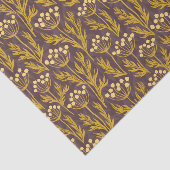Natural Floral Pattern: Golden Accents  Dark Canva Seidenpapier (Ausschnitt)