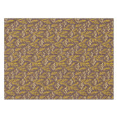 Natural Floral Pattern: Golden Accents  Dark Canva Tischdecke (Vorderseite (Horizontal))