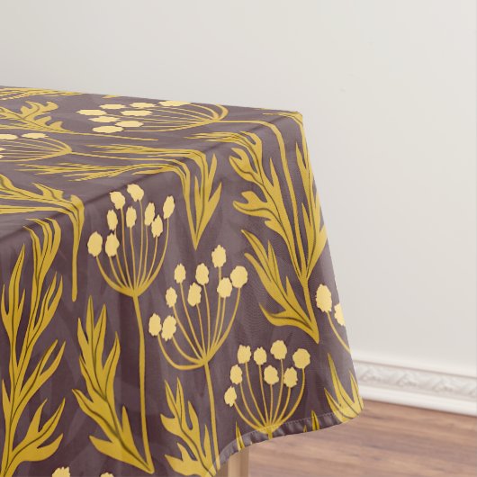 Natural Floral Pattern: Golden Accents  Dark Canva Tischdecke (Beispiel)