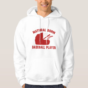 Natural Geboren Baseball Player Hoodie