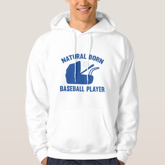 Natural Geboren Baseball Player Hoodie (Vorderseite)