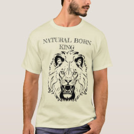 Natural Geboren King - Lion Crown T-Shirt
