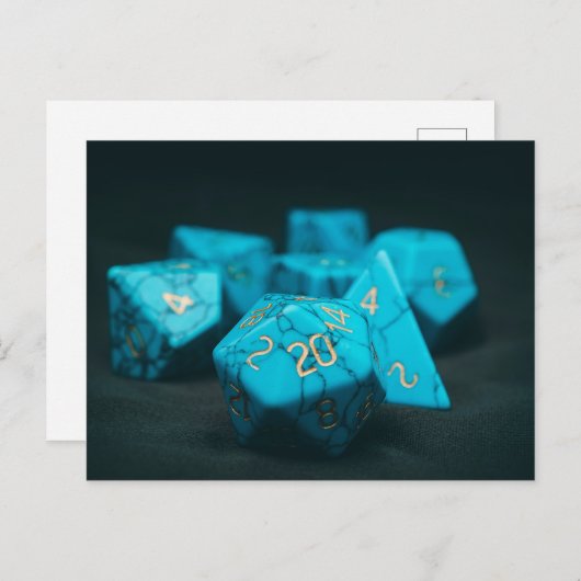 Natural Gemstone Crystal Stone Dice Set Postkarte (Vorne/Hinten)