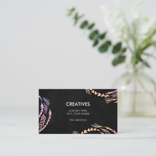 Natural Glamour Pattern Visitenkarte (Stehend Vorderseite)