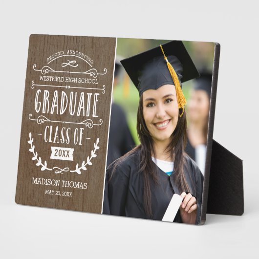 Natural Grad Abschluss Plaque Fotoplatte (Seite)