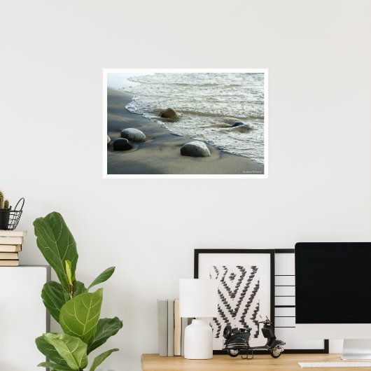 Natural Great Lakes Beach Rocks Poster Print (Heimbüro)