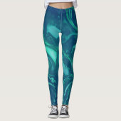 Natural Green Emerald Marble Leggings (Vorderseite)